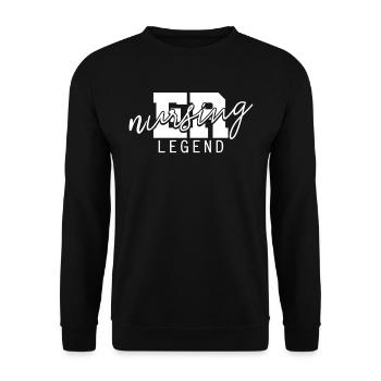 Krankenschwester Legende Notfallkrankenschwester - Unisex Pullover - Schwarz - Vorne - Alina (178cm) & Michal (187cm)