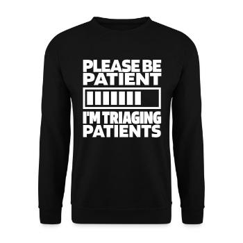 Krankenschwester Lustig Notfallkrankenschwester - Unisex Pullover - Schwarz - Vorne - Alina (178cm) & Michal (187cm)