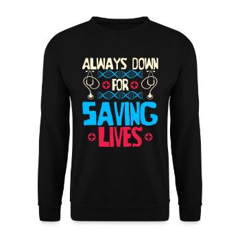 Krankenschwester Witzig Notfall Krankenschwester - Unisex Pullover - Schwarz - Vorne - Alina (178cm) & Michal (187cm)
