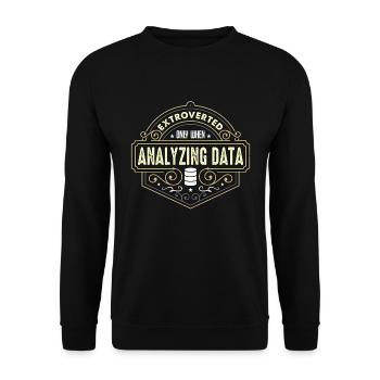 Data Analyst Extroverted Only When Data Scientist - Unisex Pullover - Schwarz - Vorne - Alina (178cm) & Michal (187cm)