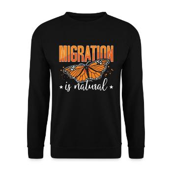 La migration de l’asclépiade est l’entomologie naturelle des monarques - Sweat-shirt Unisexe - noir - Devant - Alina (178cm) & Michal (187cm)