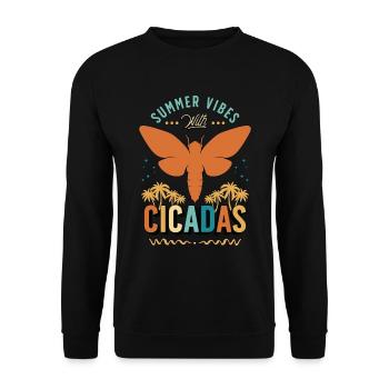 Cicadas Summer Vibes With Cicadas Entomologist - Unisex Sweatshirt - black - Front - Alina (178cm) & Michal (187cm)