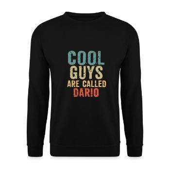 Cool guys are called Dario - Unisex Pullover - Schwarz - Vorne - Alina (178cm) & Michal (187cm)