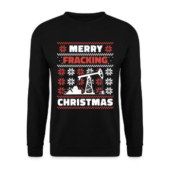 Oilfield Oil Rig Christmas Fracking - Unisex Sweatshirt - black - Front - Alina (178cm) & Michal (187cm)
