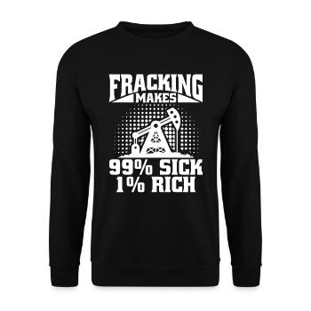 Oilfield Oil Rig Fracking - Unisex Sweatshirt - black - Front - Alina (178cm) & Michal (187cm)