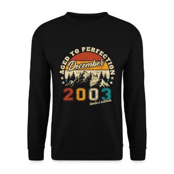 Décembre 2003 Vintage Retro Cadeau D’anniversaire - Sweat-shirt Unisexe - noir - Devant - Alina (178cm) & Michal (187cm)