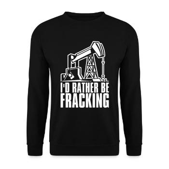 Oilfield Oil Rig Fracking - Unisex Sweatshirt - black - Front - Alina (178cm) & Michal (187cm)