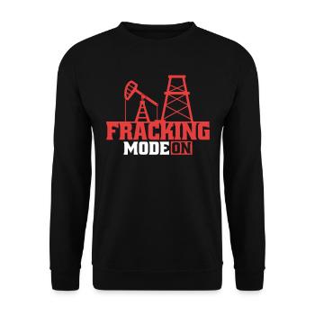 Ölfeld Bohrinsel Fracking - Unisex Pullover - Schwarz - Vorne - Alina (178cm) & Michal (187cm)