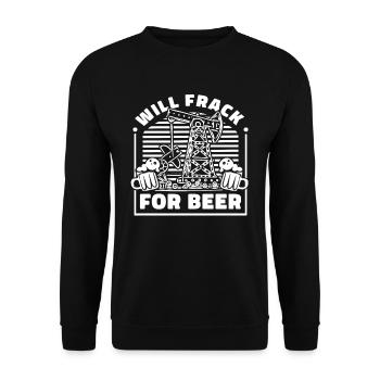 Oilfield Oil Rig Beer Fracking - Unisex Sweatshirt - black - Front - Alina (178cm) & Michal (187cm)