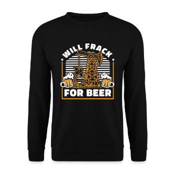 Plate-forme pétrolière de champ pétrolifère Fracturation de la bière - Sweat-shirt Unisexe - noir - Devant - Alina (178cm) & Michal (187cm)