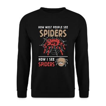 Tarantulas How Most People See Spiders Arachnology - Unisex Pullover - Schwarz - Vorne - Alina (178cm) & Michal (187cm)