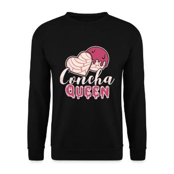 La reine Concha aime le pain sucré aux coquilles Dulce Conchas - Sweat-shirt Unisexe - noir - Devant - Alina (178cm) & Michal (187cm)