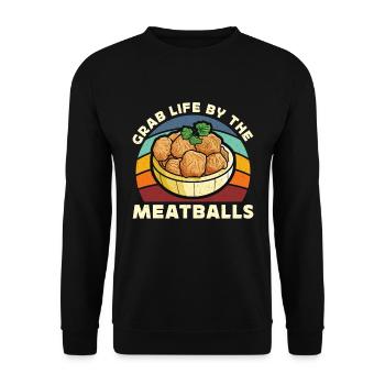 Boulettes de viande Grab Life par les boulettes de viande Cuisinier italien - Sweat-shirt Unisexe - noir - Devant - Alina (178cm) & Michal (187cm)