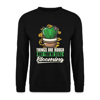 Succulent Things Are Rough But You're Plant Lover - Unisex Pullover - Schwarz - Vorne - Alina (178cm) & Michal (187cm)