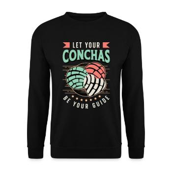 Conchas Laissez vos Conchas être votre pain de coquille sucré - Sweat-shirt Unisexe - noir - Devant - Alina (178cm) & Michal (187cm)