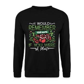 Botany I Would Remember Your Name If Indoor Plants - Unisex Sweatshirt - black - Front - Alina (178cm) & Michal (187cm)