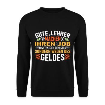 Lustiger Lehrer Grammatik Spruch für Schüler - Unisex Pullover - Schwarz - Vorne - Alina (178cm) & Michal (187cm)