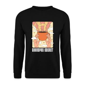Coffee Cafe Grandfather Coffee Wine Grandpas Secret - Unisex Sweatshirt - black - Front - Alina (178cm) & Michal (187cm)
