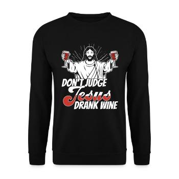 Wine Winemaker Jesus - Unisex Sweatshirt - black - Front - Alina (178cm) & Michal (187cm)