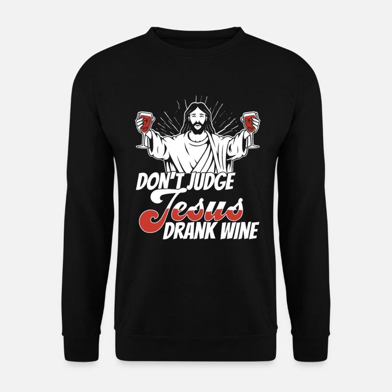 Wein Winzer Jesus - Unisex Pullover - Schwarz