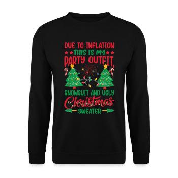 En raison de l’inflation - dicton de Noël drôle - Sweat-shirt Unisexe - noir - Devant - Alina (178cm) & Michal (187cm)
