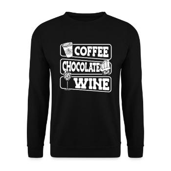 Café Café Café Vin - Sweat-shirt Unisexe - noir - Devant - Alina (178cm) & Michal (187cm)
