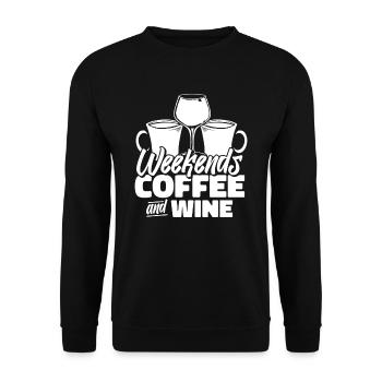 Café Café Café Vin - Sweat-shirt Unisexe - noir - Devant - Alina (178cm) & Michal (187cm)