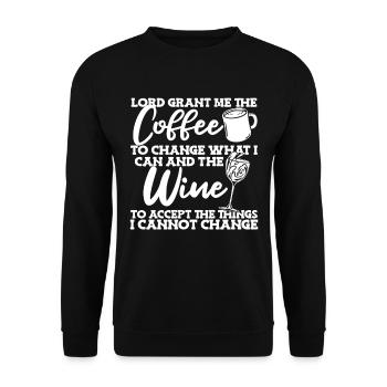 Café Café Café Vin - Sweat-shirt Unisexe - noir - Devant - Alina (178cm) & Michal (187cm)