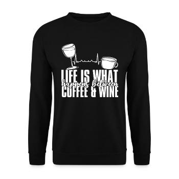 Café Café Café Vin - Sweat-shirt Unisexe - noir - Devant - Alina (178cm) & Michal (187cm)