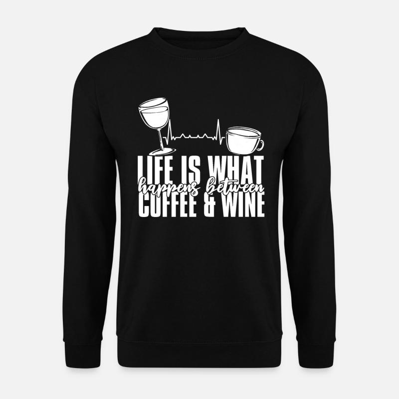 Café Café Café Vin - Sweat-shirt Unisexe - noir