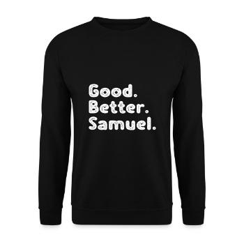 Good better Samuel - Unisex Pullover - Schwarz - Vorne - Alina (178cm) & Michal (187cm)