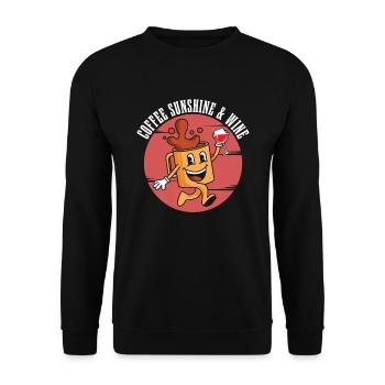 Café Café Café Vin - Sweat-shirt Unisexe - noir - Devant - Alina (178cm) & Michal (187cm)