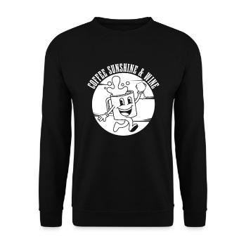 Café Café Café Vin - Sweat-shirt Unisexe - noir - Devant - Alina (178cm) & Michal (187cm)