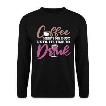 Café Café Café Vin - Sweat-shirt Unisexe - noir - Devant - Alina (178cm) & Michal (187cm)