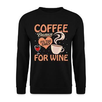 Café Café Café Vin - Sweat-shirt Unisexe - noir - Devant - Alina (178cm) & Michal (187cm)
