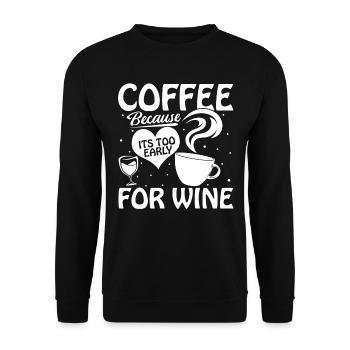 Kaffee Cafe Wein Kaffeewein - Unisex Pullover - Schwarz - Vorne - Alina (178cm) & Michal (187cm)
