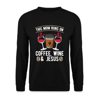Café Café Mère Café Vin - Sweat-shirt Unisexe - noir - Devant - Alina (178cm) & Michal (187cm)