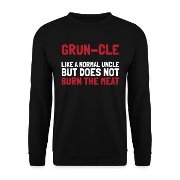 Bbq Grillen Onkel - Unisex Pullover - Schwarz - Vorne - Alina (178cm) & Michal (187cm)