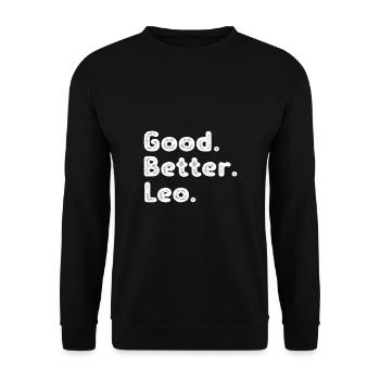 Good better Leo - Unisex Pullover - Schwarz - Vorne - Alina (178cm) & Michal (187cm)