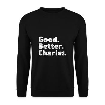 Good better Charles - Unisex Pullover - Schwarz - Vorne - Alina (178cm) & Michal (187cm)