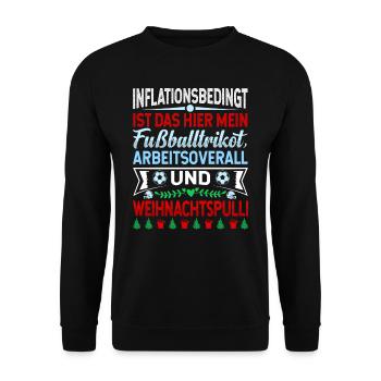 Aufgrund der Preiserhöhung - Weihnachtsspruch - Unisex Pullover - Schwarz - Vorne - Alina (178cm) & Michal (187cm)
