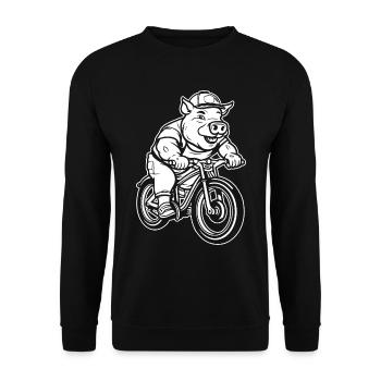 Pig Pig Farmer Cycling - Unisex Sweatshirt - black - Front - Alina (178cm) & Michal (187cm)