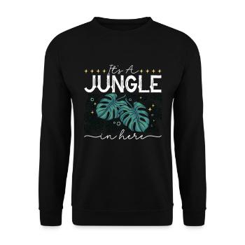 Monstera It's A Jungle In Here Garden Houseplants - Unisex Pullover - Schwarz - Vorne - Alina (178cm) & Michal (187cm)