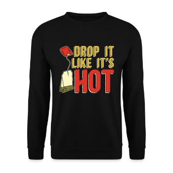 Herbal Tea Drop It Like It's Hot Teacup Herbalism - Unisex Sweatshirt - black - Front - Alina (178cm) & Michal (187cm)