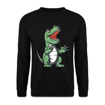 Trex T Rex Dino Cool - Sweat-shirt Unisexe - noir - Devant - Alina (178cm) & Michal (187cm)