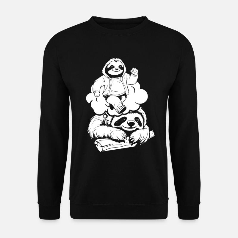 Faultier Witzig - Unisex Pullover - Schwarz