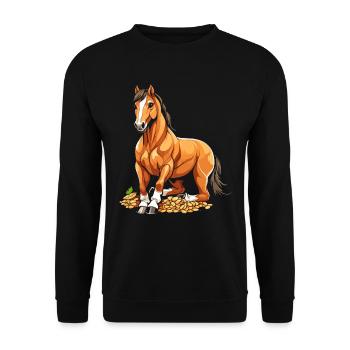Sports équestres équestres à cheval - Sweat-shirt Unisexe - noir - Devant - Alina (178cm) & Michal (187cm)