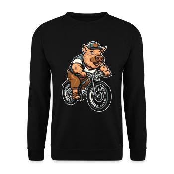 Pig Pig Farmer Cycling - Unisex Sweatshirt - black - Front - Alina (178cm) & Michal (187cm)