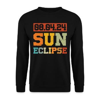 Totale Sonnenfinsternis Usa 8. April 2024 - Unisex Pullover - Schwarz - Vorne - Alina (178cm) & Michal (187cm)