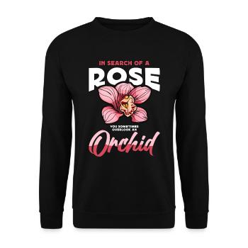 Orchids In Search Of A Rose You Sometimes Garden - Unisex Sweatshirt - black - Front - Alina (178cm) & Michal (187cm)